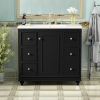 Contemporary Black Bathroom Vanity Cabinet - 36x18x34 inches, 4 Drawers & 1 Cabinet Door, Multipurpose Storage, Resin Integrated Sink
