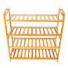 Bamboo Shoe Rack 4-Tier Entryway Shoe Shelf Storage Organizer for Home & Office Easy to Assemble Wood Color