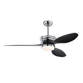 52'' ABS Blades Ceiling Fan with Lights and DC Remote, DC Motor Modern Ceiling Fan with 3 ABS Fan Blades & 2 Down Rods