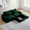 Sectional Sofa Comfy Corduroy Couch for Living Room with Pillows and Round Armrests