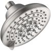6 Spray Settings High Pressure Shower Head 5" Rain Fixed Showerhead - Brushed Nickel Adjustable Shower Head with Anti-Clogging Nozzles; Low Flow Easil
