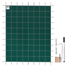 VEVOR Pool Safety Cover Fits 14x26ft Rectangle Inground Safety Pool Cover Green Mesh Solid Pool Safety Cover for Swimming Pool Winter Safety Cove