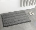 Chenille Bath Rugs Mat for Bathroom Slip-Resistant Shag Extra Soft and Absorbent Bath Rug for Shower Room Machine-Washable Fast Dry (Grey; 60" x 90")