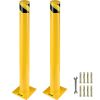 VEVOR Safety Bollard, 42 Inch Height Bollard Post, 5.5 Inch Diameter Steel Pipe Safety Bollard Post, Yellow Steel Bollard
