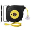 VEVOR Retractable Extension Cord Reel Power Cord Reel 50FT 14AWG/3C SJTOW