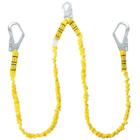 VEVOR 38mm Safety Lanyard, 6ft(1.83m) Fall Protection Lanyard with 2 Alloy Steel Snap Hooks, Retractable Safety Belt for Outdoor/Indoor Tree Climbing