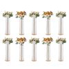 VEVOR 10PCS 35.43inchTall Crystal Wedding Flowers Stand, Luxurious Centerpieces Flower Vases Crystal Gold Vase Metal