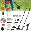 3-in-1 Cordless Electric Pole Saw & Mini Chainsaw & Grass Trimmer Kit with Adjustable Length 2Pcs 21V 1500mAh Batteries 4in/6in Chains Saw Blade 5Pcs