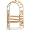 Wooden Garden Bench Arch Pergola Outdoor Arbor