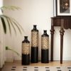 Floor Metal Vases Decorated White Metal vases Set of 3 gorgeous home decoration large glazed metal vases 20.8in/24.8in/28.7in height