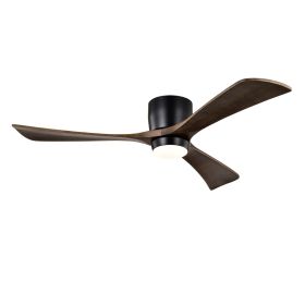 52" Ceiling Fan with Lights Remote Control,Quiet DC Motor 3 Blade Ceiling Fans 6 Speed Levels,Reversible Ceiling Fan, for Patio Living Room, Bedr
