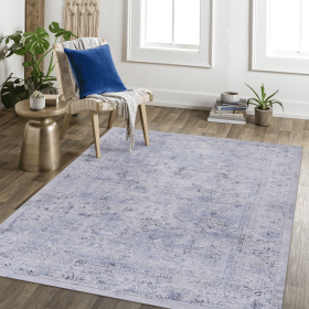LOOM & LUXE 5x8 Area Rugs for Washable Rug, Low-Pile, Non-Slip, Non-Shedding, Foldable, Kid & Pet Friendly - Area Rugs for living room, bedroom