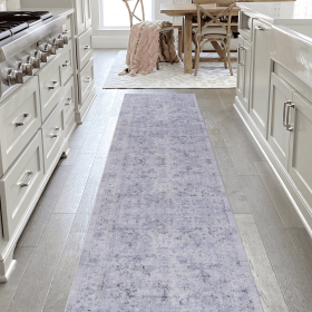 LOOM & LUXE 2'6''x10' Runner, Washable Rug, Low-Pile, Non-Slip, Non-Shedding, Foldable, Kid & Pet Friendly - Area Rugs for living room, bedroom