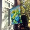 Hydrangeas in Watercolor House Flag Large Porch Sleeve Pole Decorative Outside Yard Banner Artwork Wall Hanging, Polyester, House Size, Multicolor