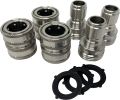 Garden Hose Quick Connect Set | Solid Stainless Steel 3/4" Quick Connect Garden Hose Fittings | 3x3