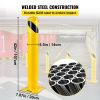 VEVOR Safety Bollard, 42 Inch Height Bollard Post, 5.5 Inch Diameter Steel Pipe Safety Bollard Post, Yellow Steel Bollard