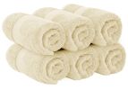 Luxury Hand Towels Turkish Cotton for Hotel Spa Bathroom Towel 16x30 inch 6 Pack Beige Color