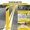 VEVOR Safety Bollard, 42 Inch Height Bollard Post, 5.5 Inch Diameter Steel Pipe Safety Bollard Post, Yellow Steel Bollard