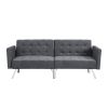 Sofa Bed Convertible Folding Dark Grey Lounge Couch Loveseat Sleeper Sofa Armrests Living Room Bedroom Apartment Reading Room