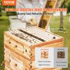 VEVOR Bee Hive 30 Frame Bee Hives Starter Kit, Beeswax Coated Fir Wood, 2 Deep + 1 Medium Bee Boxes Langstroth Beehive Kit