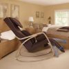 Full massage function-Air pressure-Comfortable Relax Rocking Chair;  Lounge Chair Relax Chair with Cotton Fabric Cushion Brown
