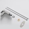 Brushed Nickel Single Handle Bathroom Faucet with Deck For 1 or 3 Holes,Laundry Vanity Sink Faucet with Two 9/16" Hoses