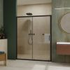 60.in W x 72.in H Single Sliding Shower Door, 1/5 inch Thick Clear Tempered Glass Shower Door with Stainless Steel Handle, Black