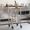 Kitchen Work Table with Wheels 21.7"x21.7"x33.5" Stainless Steel