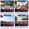 Outdoor Garden Patio Furniture 7-Piece PE Rattan Wicker Cushioned Sofa Sets and Coffee Table