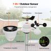 VEVOR 7-in-1 Wireless Weather Station, 7.5 in Large Color Display, Digital Home Weather Station Indoor Outdoor