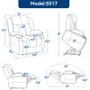 Up to 350 LBS Chenille Power Lift Recliner Chair, Heavy Duty Motion Mechanism with 8-Point Vibration Massage and Lumbar Heating, USB and Type-C Ports