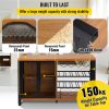 VEVOR Wine Bar Cabinet with Removable Wine Rack, Wine Table for Liquor with Glass Holder, Wine Rack and Metal Sideboard