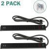 Bosonshop 2 Pack Long Power Strip Surge Protector, 6 Metal Power Outlets 2 USB Ports, 6 ft Long Extension Cord