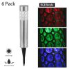 6 Pack Outdoor Solar Light IP44 Waterproof RGB Garden Lamp Landscape Lawn Décor Light