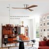 52" Ceiling Fan with Lights Remote Control,Quiet DC Motor 3 Wood Blade Ceiling Fans 6 Speed Levels,Reversible Ceiling Fan, for Patio Living Room