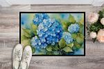 NEW Hydrangeas in Watercolor Doormat Front Door Mat Indoor Outdoor Rugs for Entryway, Non Slip Washable Low Pile, 18H X 27W