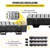 VEVOR Trench Drain System, Channel Drain with Metal Grate, 5.9x5.1-Inch HDPE Drainage Trench, Black Plastic Garage Floor Drain