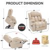 Up to 350 LBS Chenille Power Lift Recliner Chair, Heavy Duty Motion Mechanism with 8-Point Vibration Massage and Lumbar Heating, USB and Type-C Ports