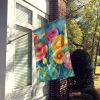 Ranunculus in Watercolor House Flag Large Porch Sleeve Pole Decorative Outside Yard Banner Artwork Wall Hanging, Polyester, House Size, Multicolor