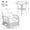 3-piece Outdoor Chair&Table Set Chat Set 2-person Rattan Seating Group with Two Swivel Chairs and a Square Table for Garden, Patio, or Balcony, Brown