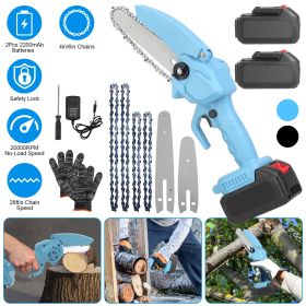 Mini 4-inch And 6-inch Chain Saws Will Not Be Shipped On Weekends (Color: Blue)