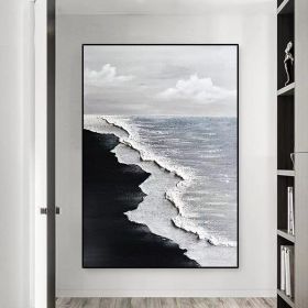 Handmade Modern Ocean Wave Oil Painting On Canvas Abstract Oil Painting Hand Painted Large Wall Art For Home Decor (Style: 01, size: 140x210cm)