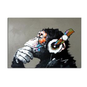 Handmade Abstract Oil Painting Top Selling Wall Art Modern Minimalist Gorilla Picture Canvas Home Decor For Living Room Bedroom No Frame (size: 75x150cm)