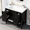 36" Bathroom Vanity with Sink Combo, One Cabinet and Three Drawers, Solid Wood and MDF Board