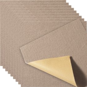 VEVOR Carpet Tiles Peel and Stick, 18' x 18' Squares Self Adhesive Carpet Floor Tile, Soft Padded Carpet Tiles (Color: Light Brown, size: 18" x 18")