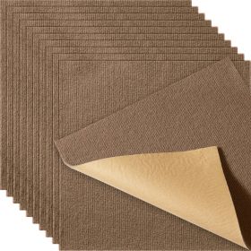 VEVOR Carpet Tiles Peel and Stick, 18' x 18' Squares Self Adhesive Carpet Floor Tile, Soft Padded Carpet Tiles (Color: Dark Brown, size: 18" x 18")