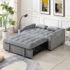 Modern Velvet Loveseat Futon Sofa Couch w/Pullout Bed,Small Love Seat Lounge Sofa with adjustable Reclining Backrest,Toss Pillows, Pockets