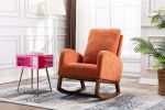COOLMORE Rocking Chair, Modern Glider Chair, Recliner Armchair with Wood Legs and Side Pocket