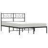 Metal Bed Frame without Mattress with Headboard Black 59.1"x78.7"