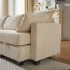 113.5'' Modular Sectiona Corduroy Sofa, Sectional Couches for Living Room U Shaped Sectional Couch with Storage Ottoman